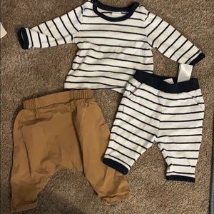 H&M baby boy bundle 1-2mths joggerset & harem pnts